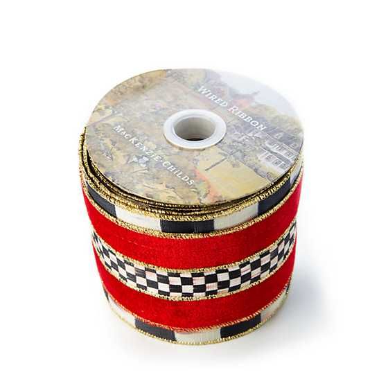 Courtly Regal 4" Ribbon - Red | MacKenzie-Childs