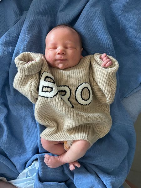 Oversized sweater on the cutest baby boy 💙🩵 to say we’re obsessed is an understatement! 

#LTKbaby #LTKfamily