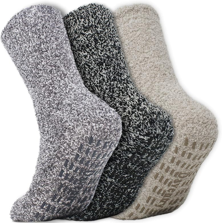 Daventry Thick Fuzzy Grippy Socks for Women and Men | Slipper Socks for Women | No Slip Non Skid ... | Amazon (US)