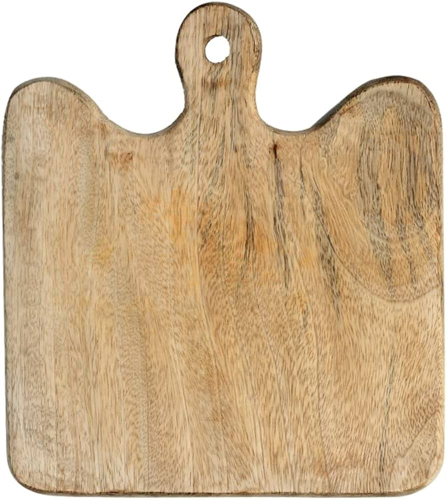Mango Wood Chopping Cutting Board for Kitchen with Handle, Reversible, 28 x 25.5 cm | Amazon (US)