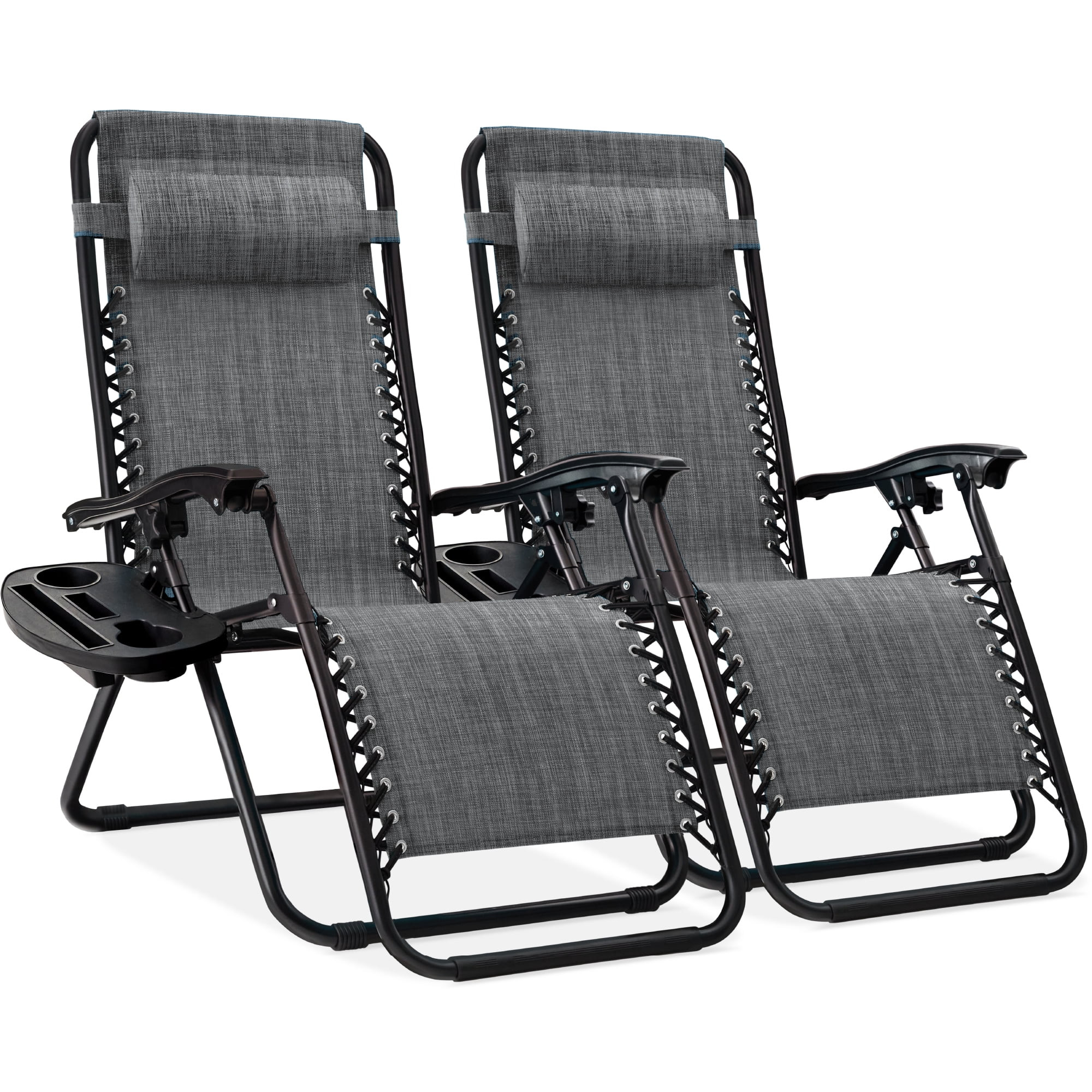 Best Choice Products Set of 2 Zero Gravity Lounge Chair Recliners for Patio, Pool w/ Cup Holder T... | Walmart (US)