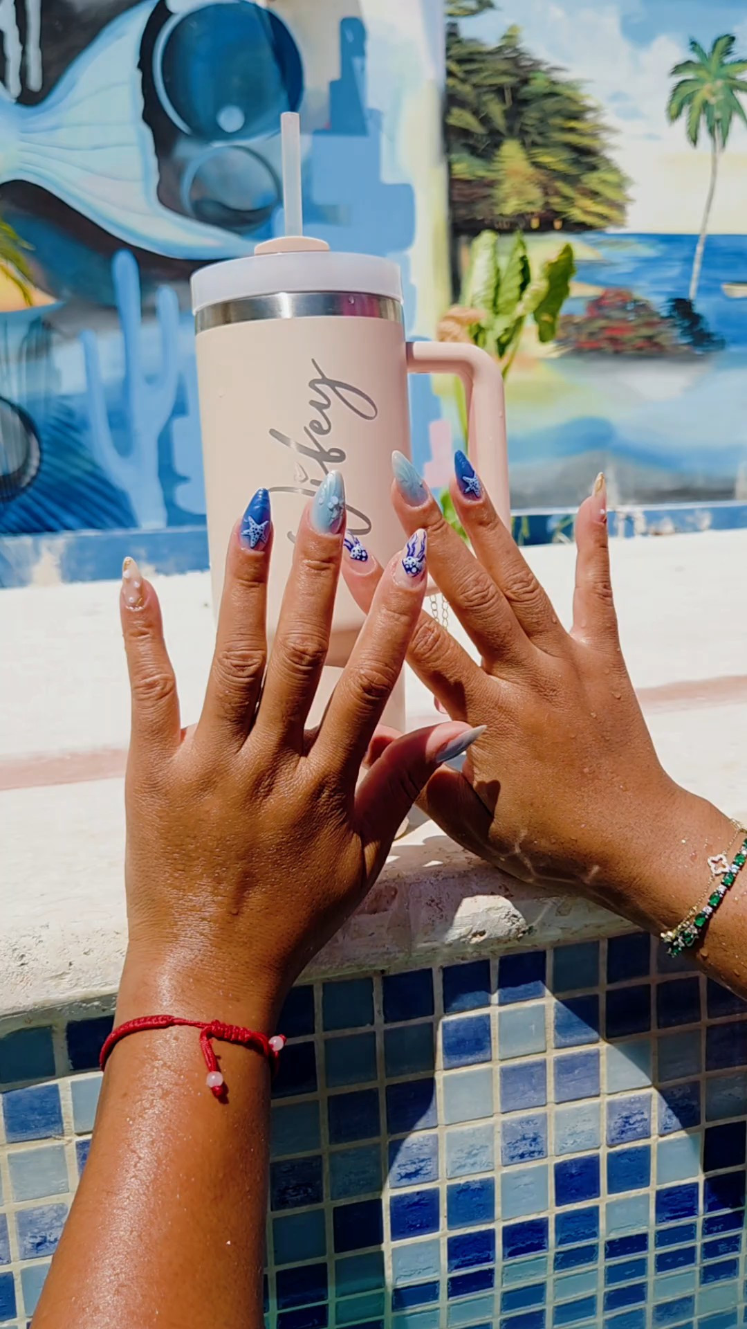 Beach Themed Press on Nail Set 

