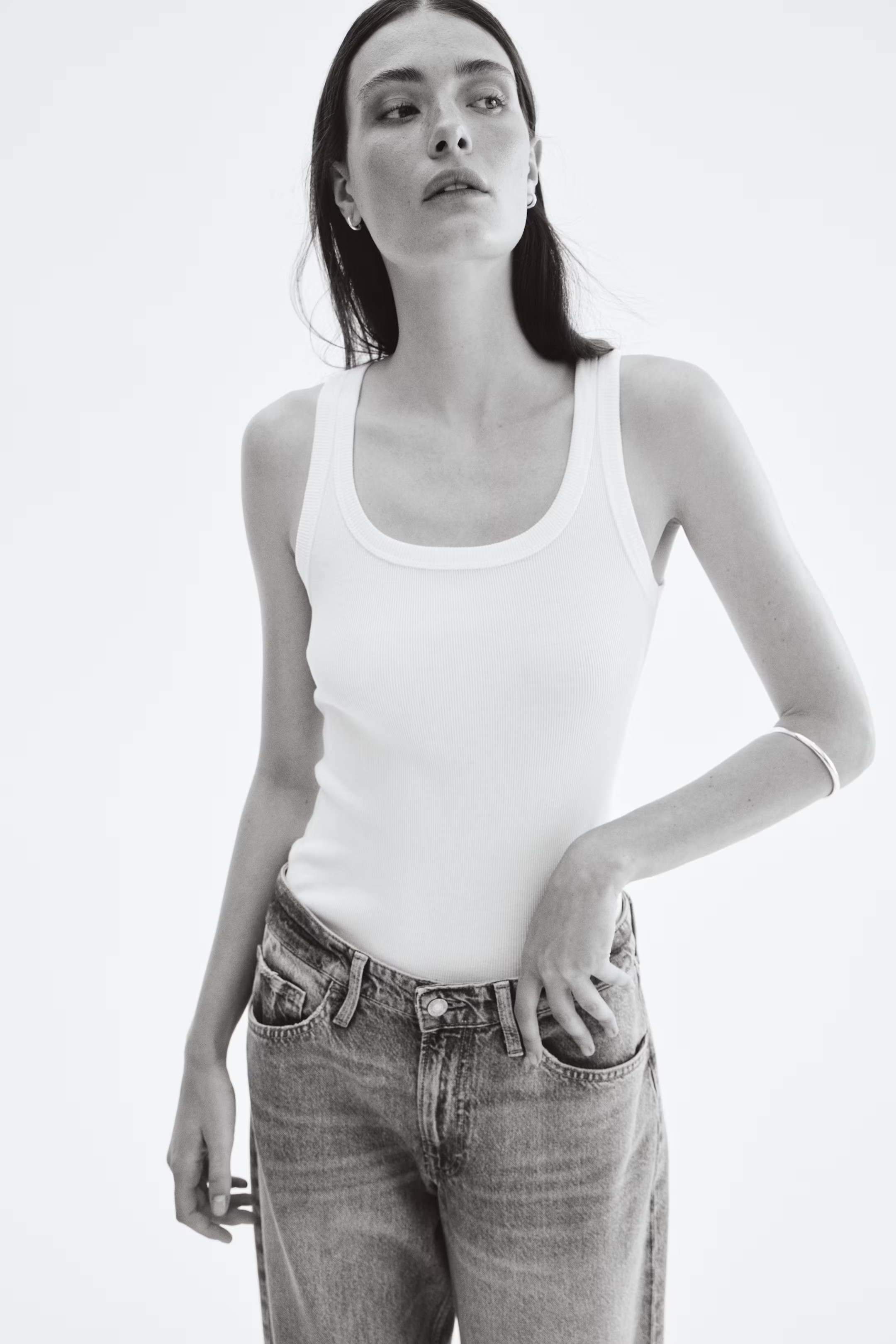 Silk Blend Rib G-string Bodysuit | H&M (AU)