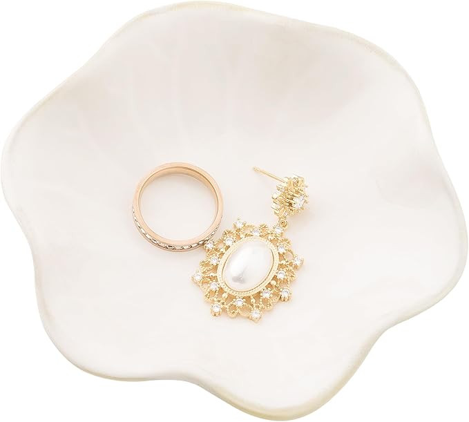 Ceramic Ring Dish, Jewelry Dish Holder, Small Trinket Tray Plate for Earrings Rings Necklaces Key... | Amazon (US)