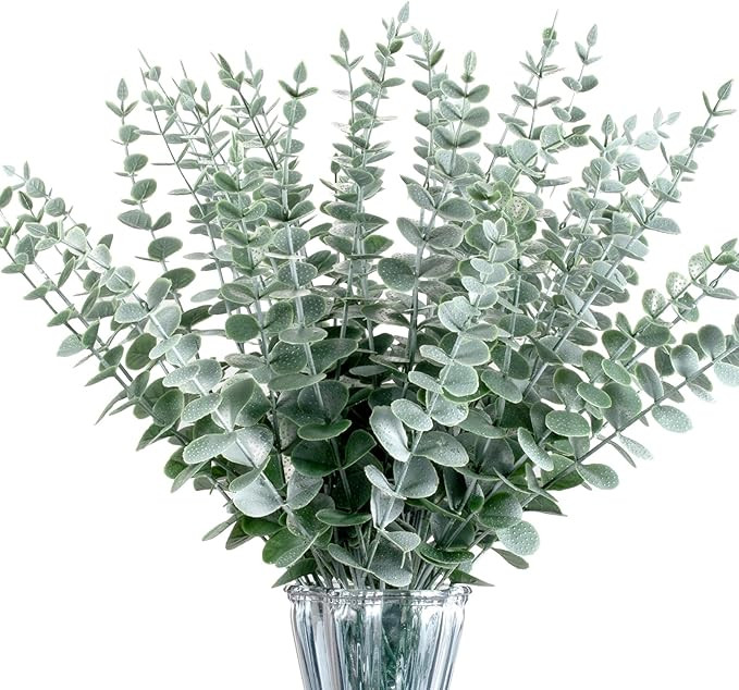 40pcs Eucalyptus Stems Artificial Eucalyptus Leaves Stems,Fake Eucalyptus Plants Real Touch Faux ... | Amazon (US)