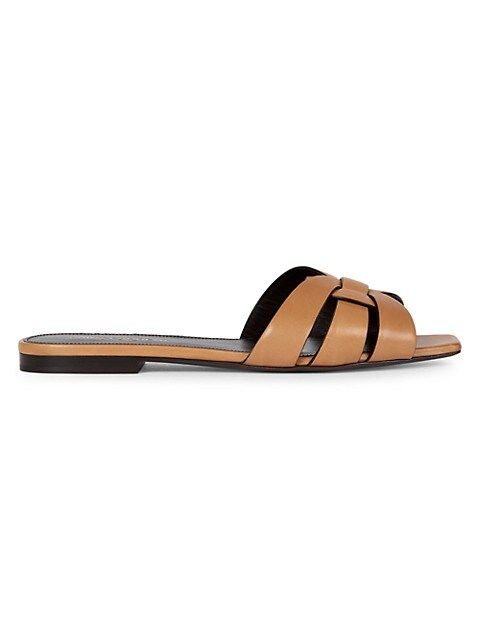 Leather Strappy Slides | Saks Fifth Avenue