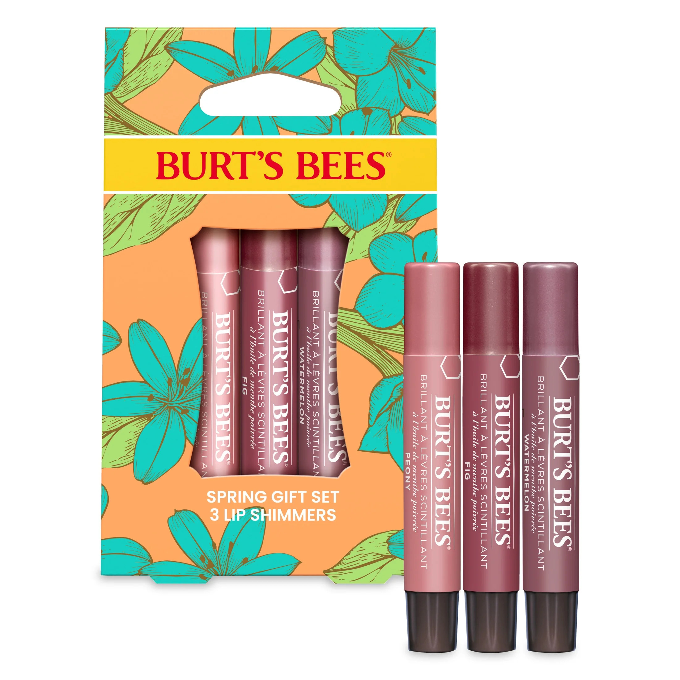 Burt's Bees Petal Kisses Lip Shimmer Gift Set, 3-Pack, 0.09 oz. | Walmart (US)