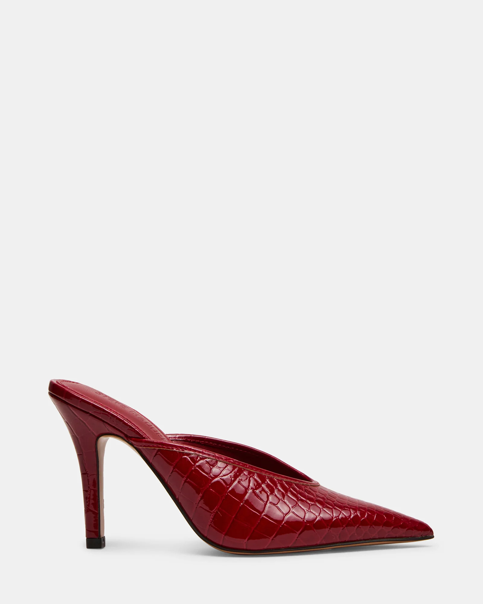 LITA Red Crocodile Pointed-Toe Mule Pump Women's Heel | Steve Madden (US)