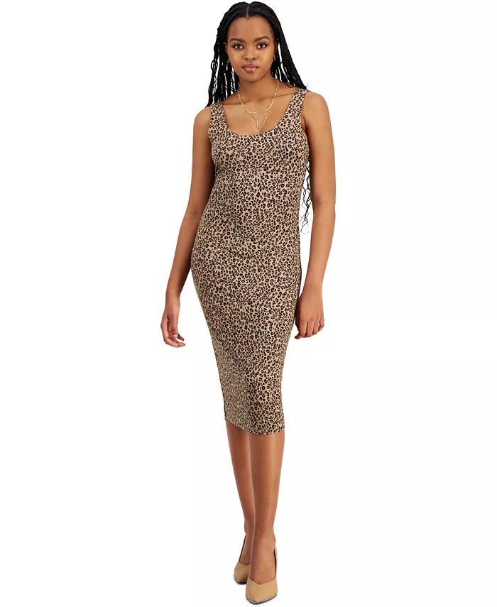 Women's Cheetah-Print Jersey Midi Dress, Created for Macy's | Macy's
