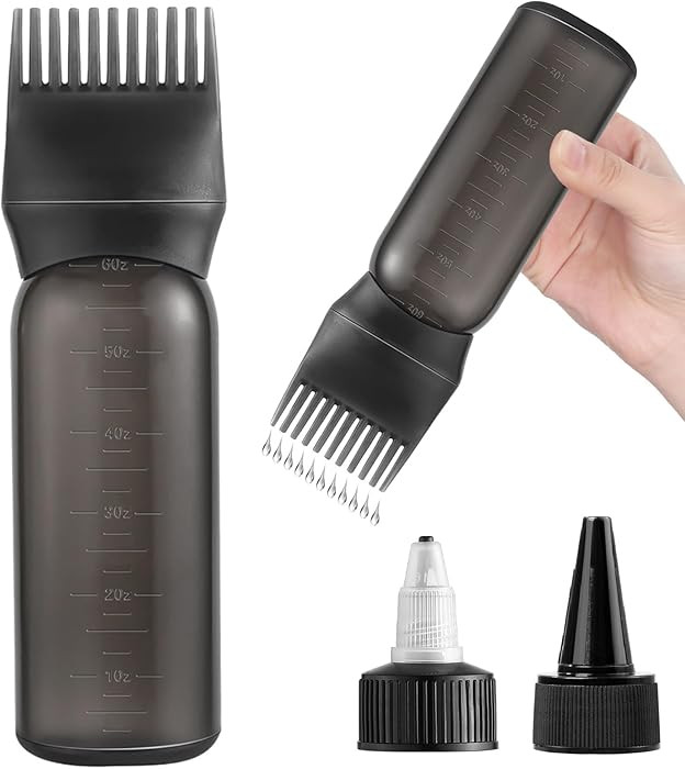 Root Comb Applicator Bottle Oil Applicator for Hair Dye Hair Oiling Bottle with 2 Types Caps and ... | Amazon (US)