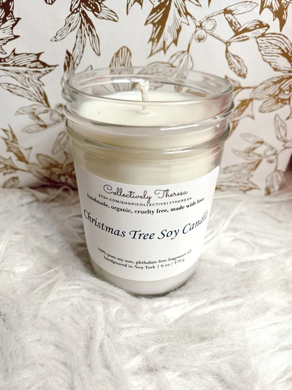 Christmas Tree Soy Wax Candle | Organic | Dye Free | Phthalate Free | Gift | Holiday Candle | Hom... | Etsy (US)