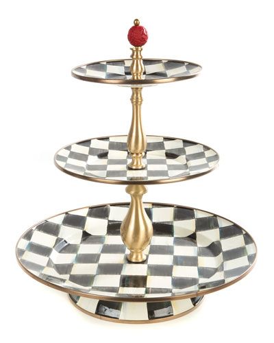 Courtly Check Three-Tier Sweet Stand | Neiman Marcus