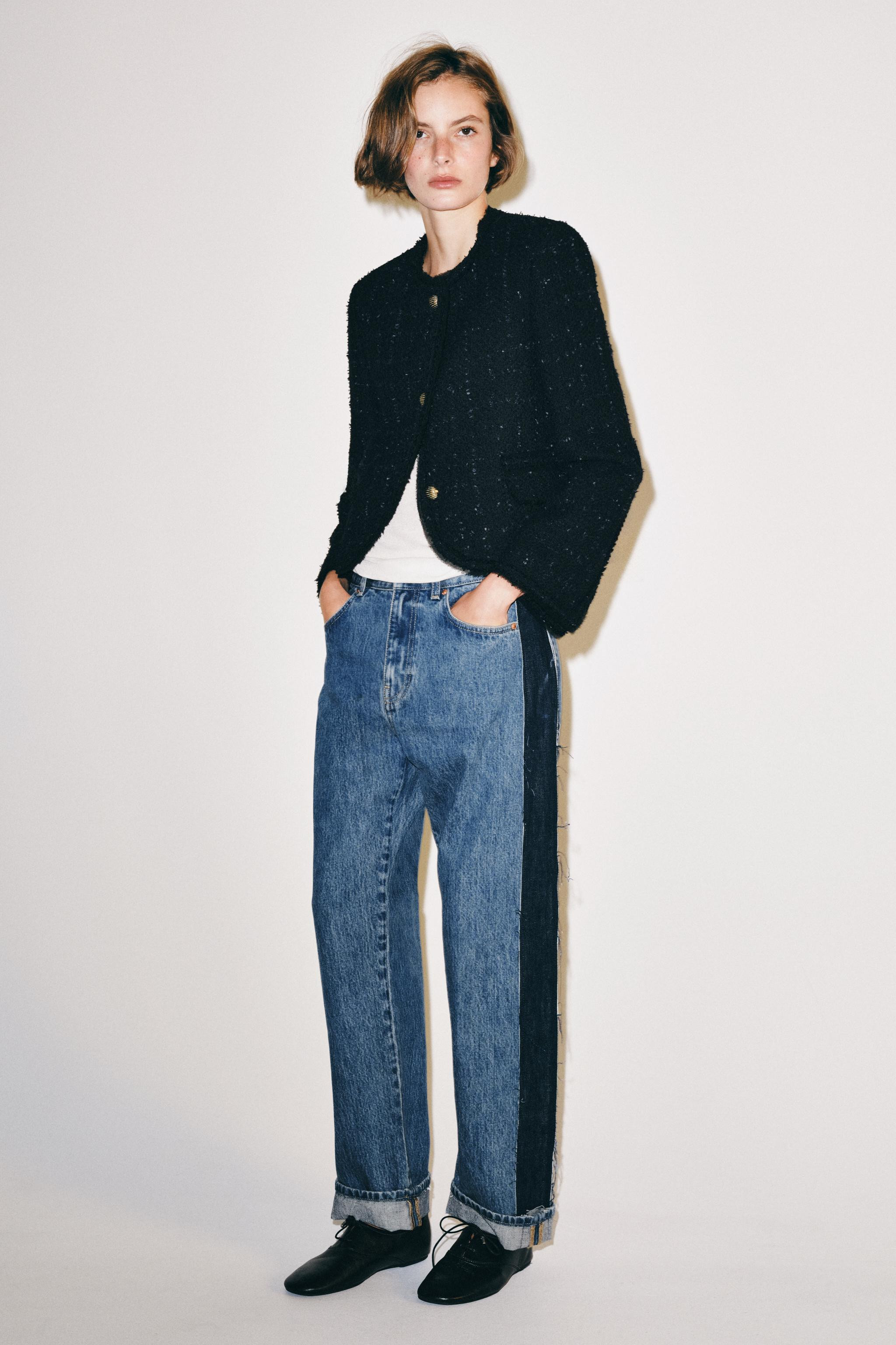 ZARA WOMAN COLLECTIONVeste confectionn\u00e9e dans une filature en m\u00e9lange de coton. Col ron... | Zara US