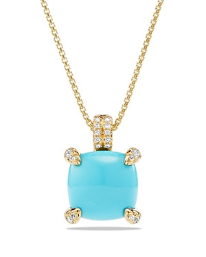 David Yurman Chatelaine Pendant Necklace with Turquoise and Diamonds in 18K Gold | Bloomingdale's (US)