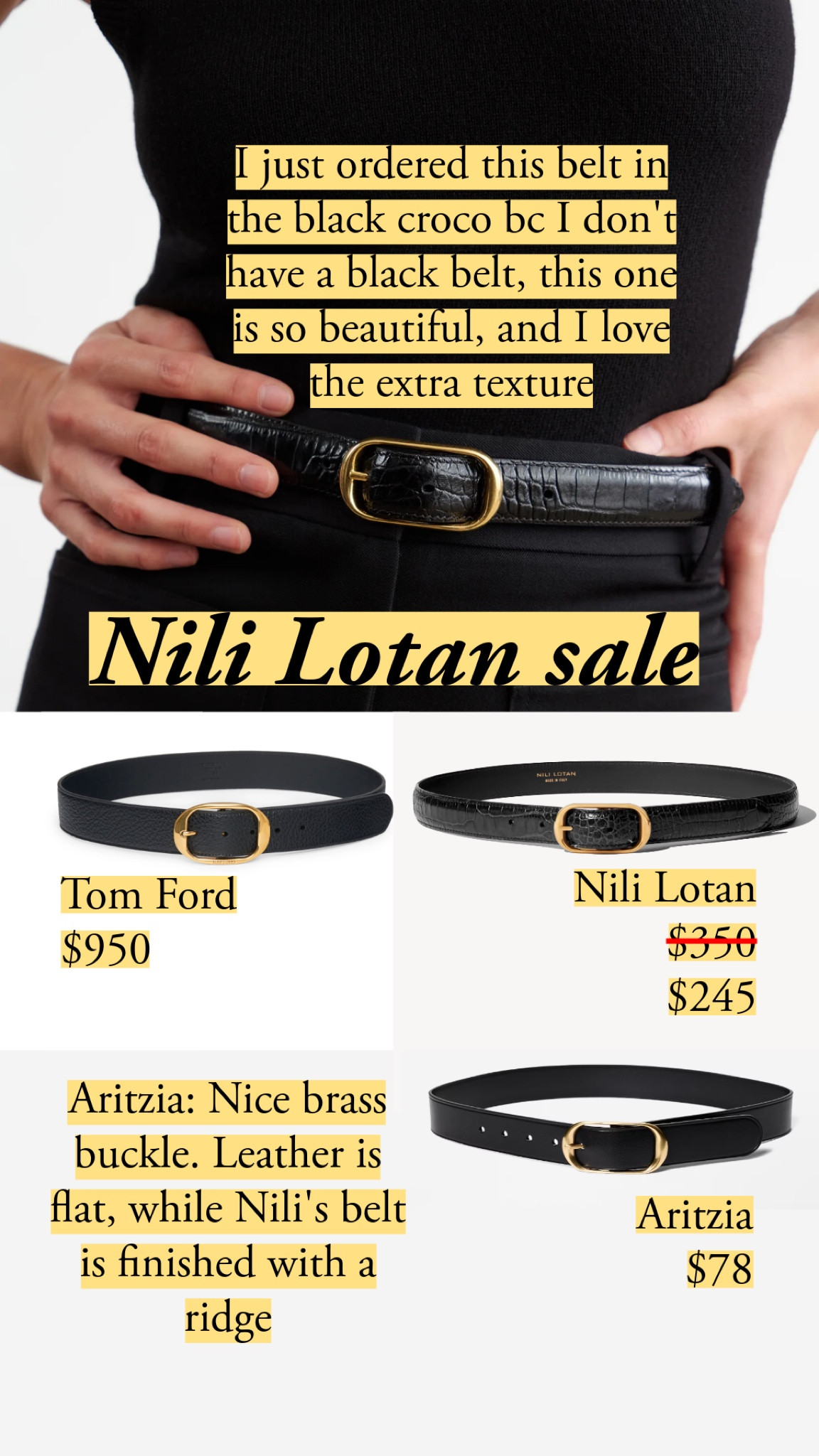 I’ve been reluctant to get a black belt because it feels kinda basic, but the croco texture here adds just enough of an interest. And I love the buckle. 

#LTKSaleAlert #LTKFindsUnder100 #LTKStyleTip #classicstyle #elevatedbasics

#LTKHoliday #LTKWatchNow #LTKGiftGuide