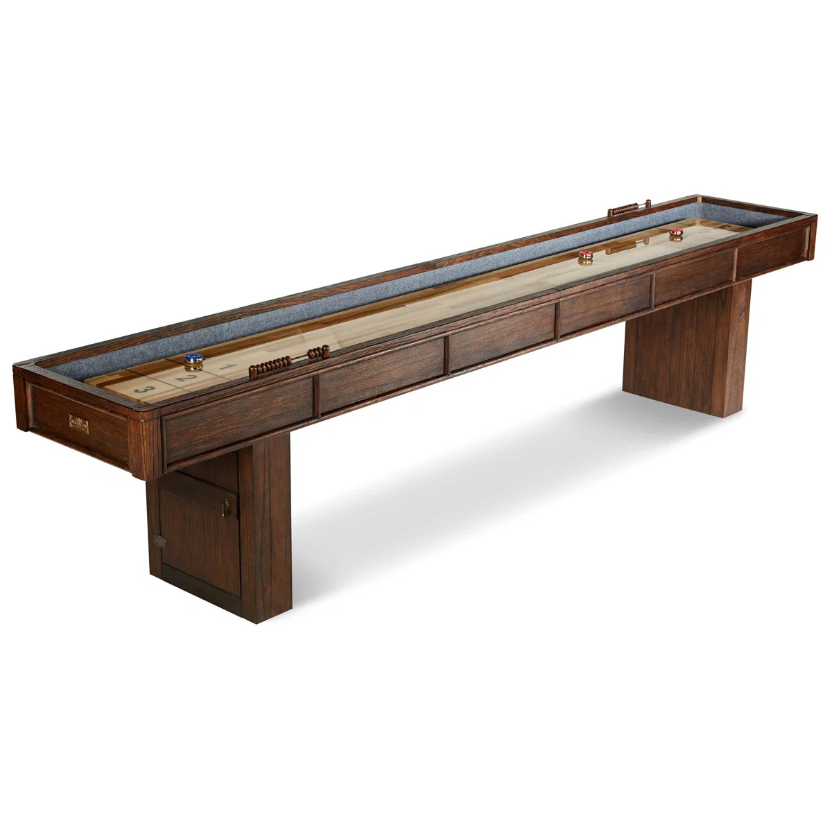 Barrington 12ft Webster Shuffleboard Table, Solid Wood, Storage Cabinets | Wayfair North America