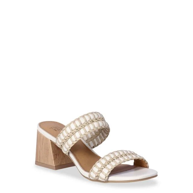 Time and Tru Women's Woven Double Band Sandals - Walmart.com | Walmart (US)