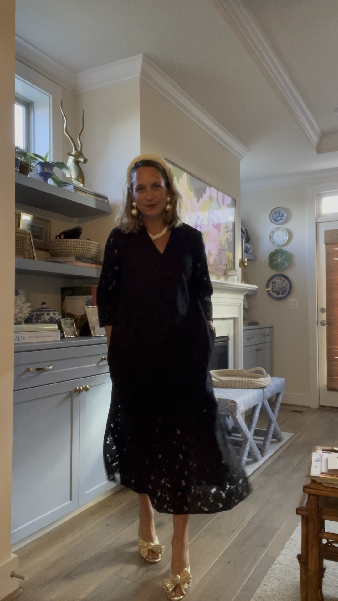 What I wore to the mother son gala! Dress is tts and has pockets, it’s generous though so you could probably size down. Shoes are my go-to for fancy events. Comfortable and so pretty. Size up half a size. The lantern earrings are my favorite style, I have them in so many colors.

#LTKParties #LTKShoeCrush