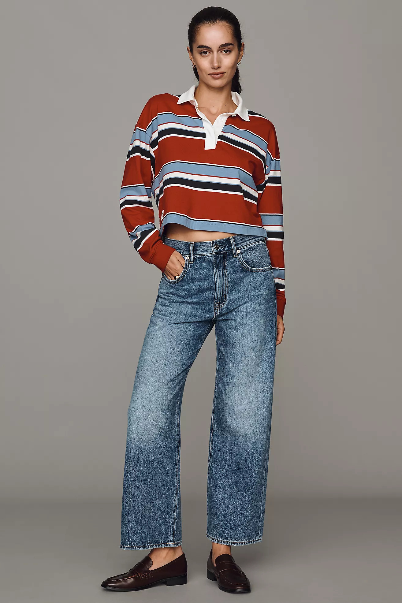 Pistola Larsen High-Rise Relaxed Flared Jeans | Anthropologie (US)