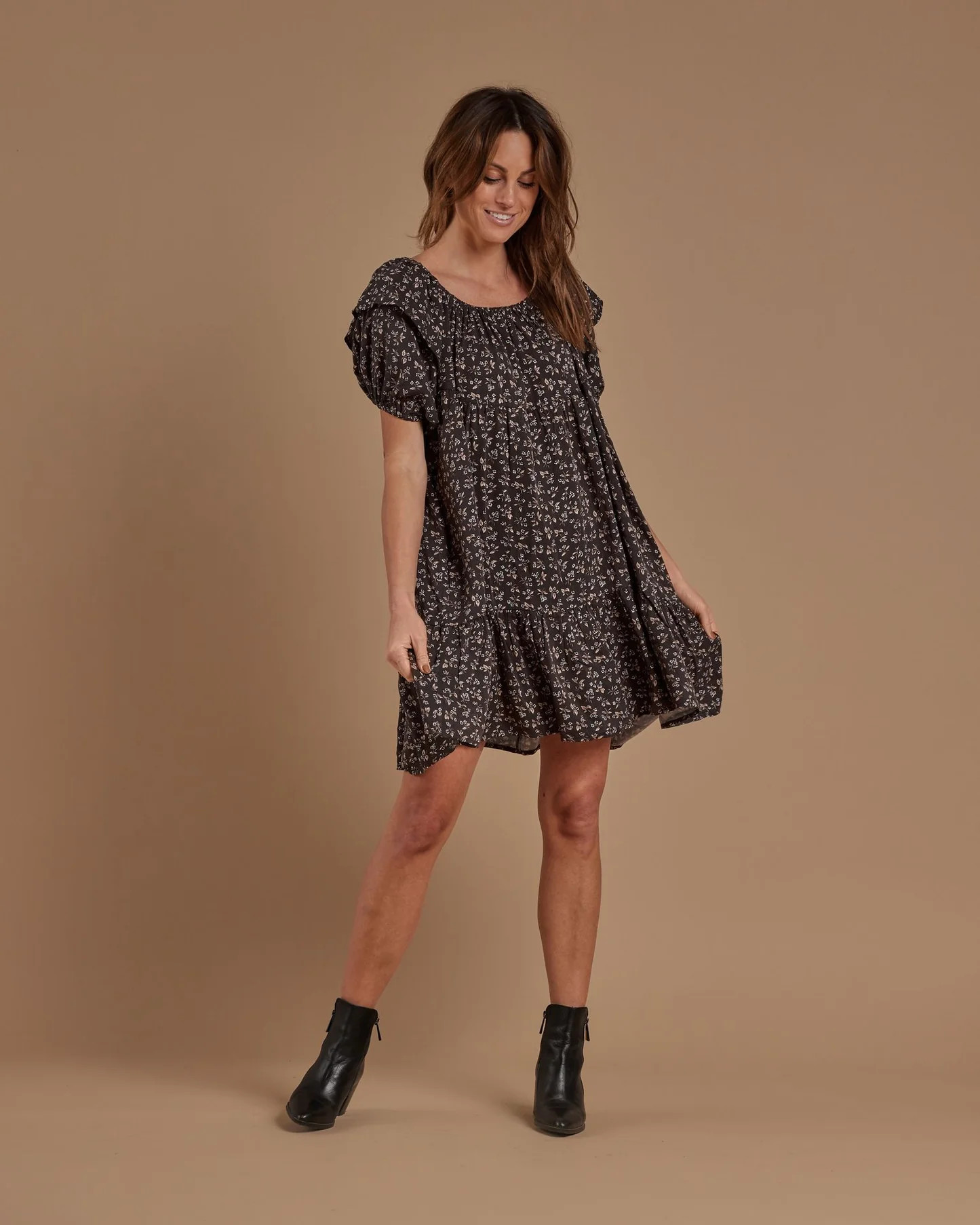 willow dress | dark floral | Rylee + Cru
