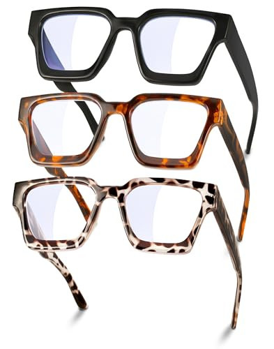 YDAOWKN Oversized Blue Light Blocking Glasses for Woman Rectangle Frame Fashion Chic Preppy Anti Eyestrain | Amazon (US)