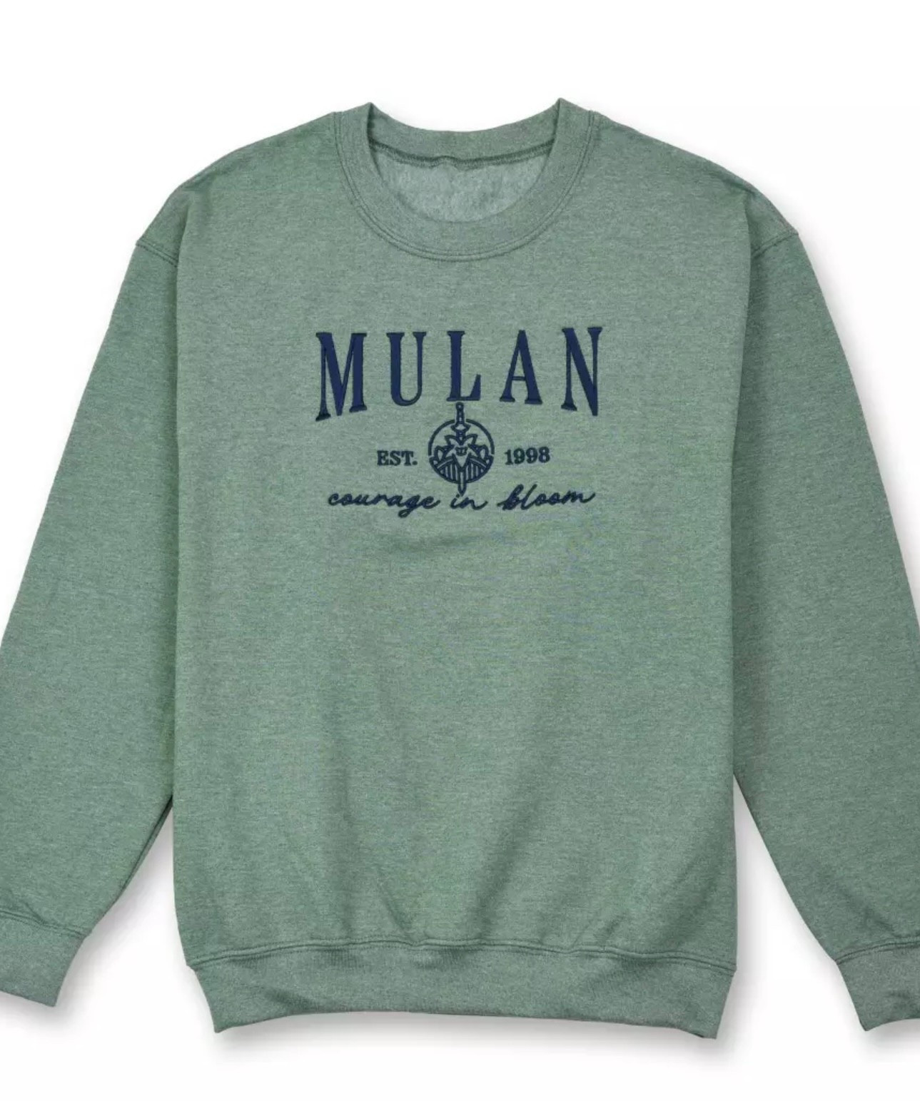 Disney Princess Mulan embroidered sweatshirt crew pullover 