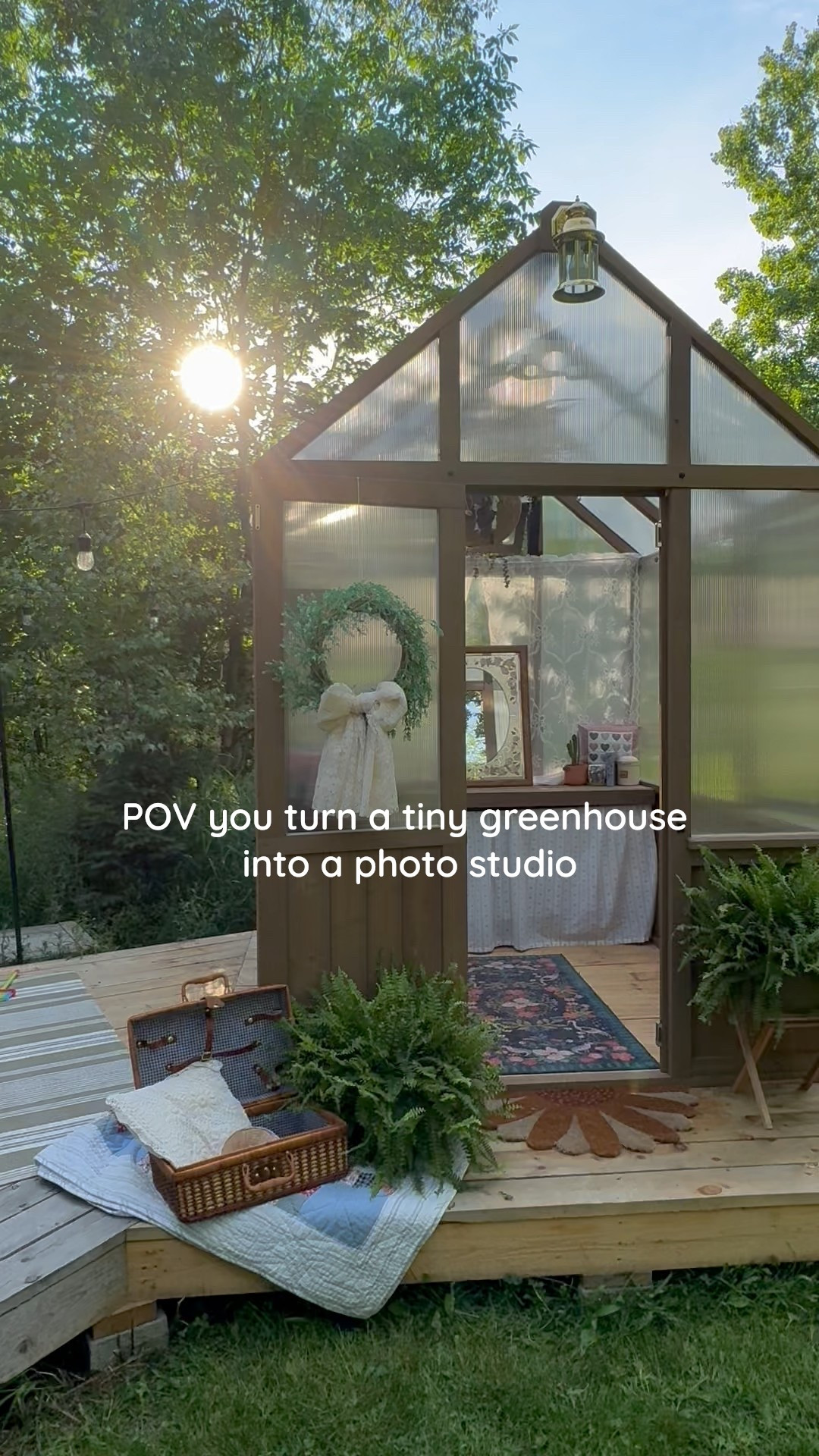We turned a tiny greenhouse into the cottage core photography studio of my dreams 💛 #greenhouse #photography #studio #cottagecore

#LTKSeasonal #LTKHome