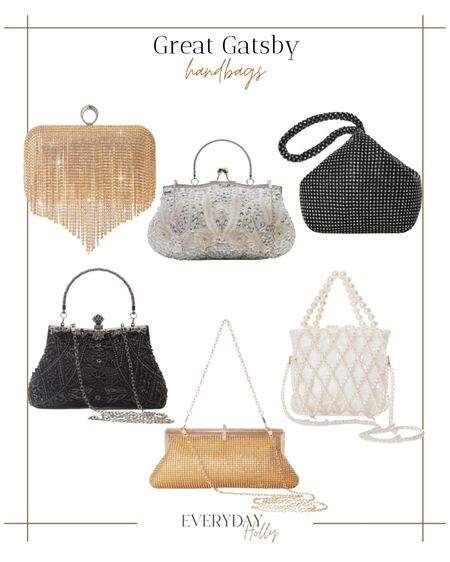 Great Gatsby Themed Handbags 

Handbags | purses | clutches | flapper dress | NYE | NYE party theme | gift guide | Womens accessories 

#LTKunder50 #LTKstyletip #LTKHoliday