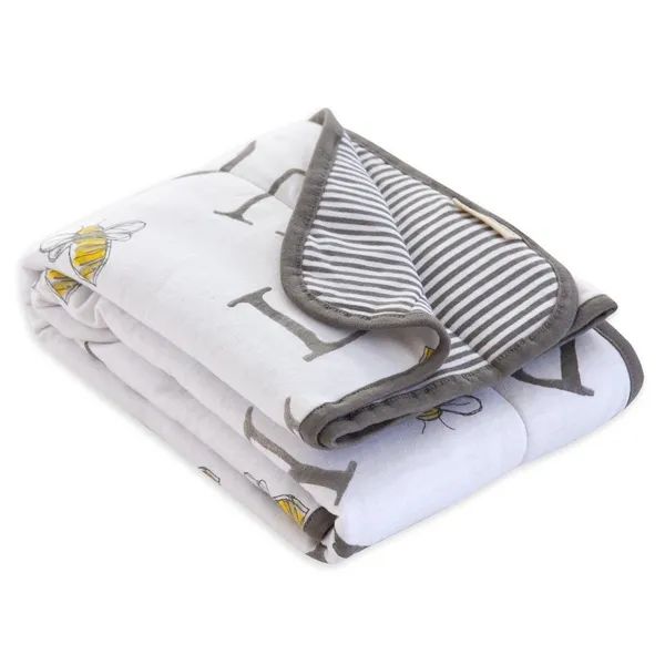A-Bee-C Organic Cotton Reversible Soft Baby Blanket | Burts Bees Baby