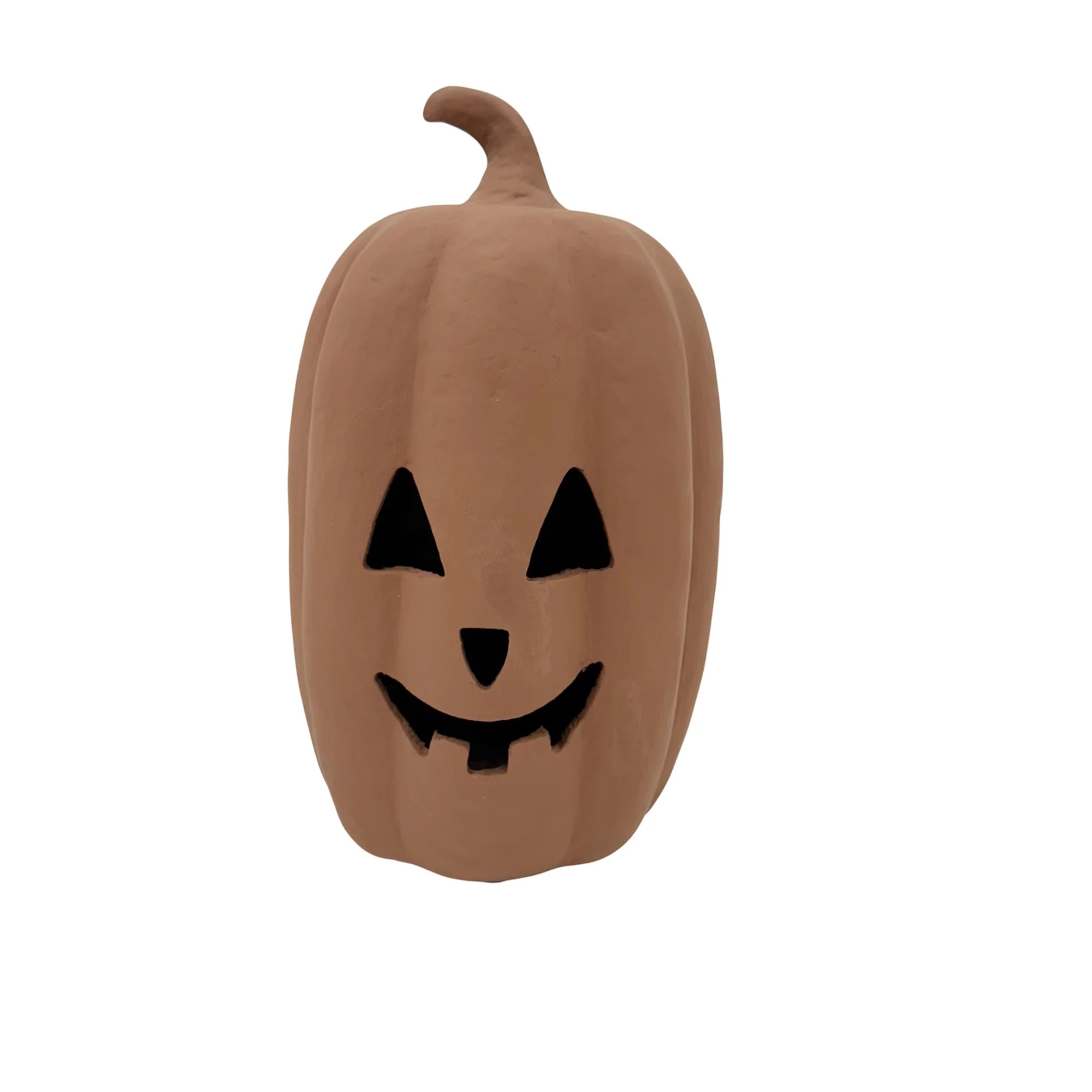 Halloween Brown Pumpkin Paper Mache, 12 in, by Way to Celebrate, Table Decoration | Walmart (US)
