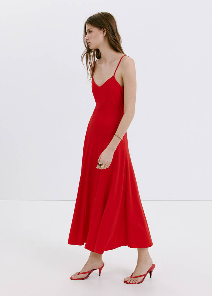 A-line dress with godets red - Women - 14 - MANGO | MANGO (UK)