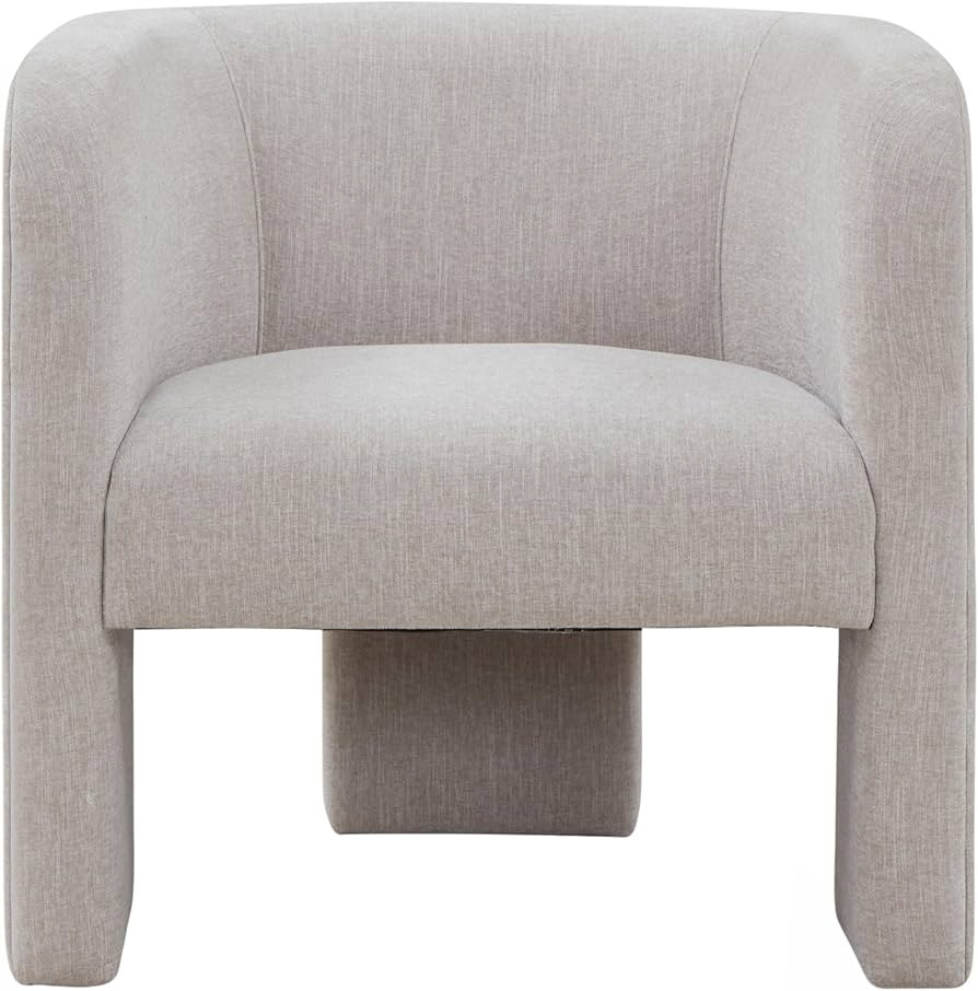 SAFAVIEH Couture Collection Sammie Light Grey Linen 3-Leg Accent Chair (Fully Assembled) | Amazon (US)