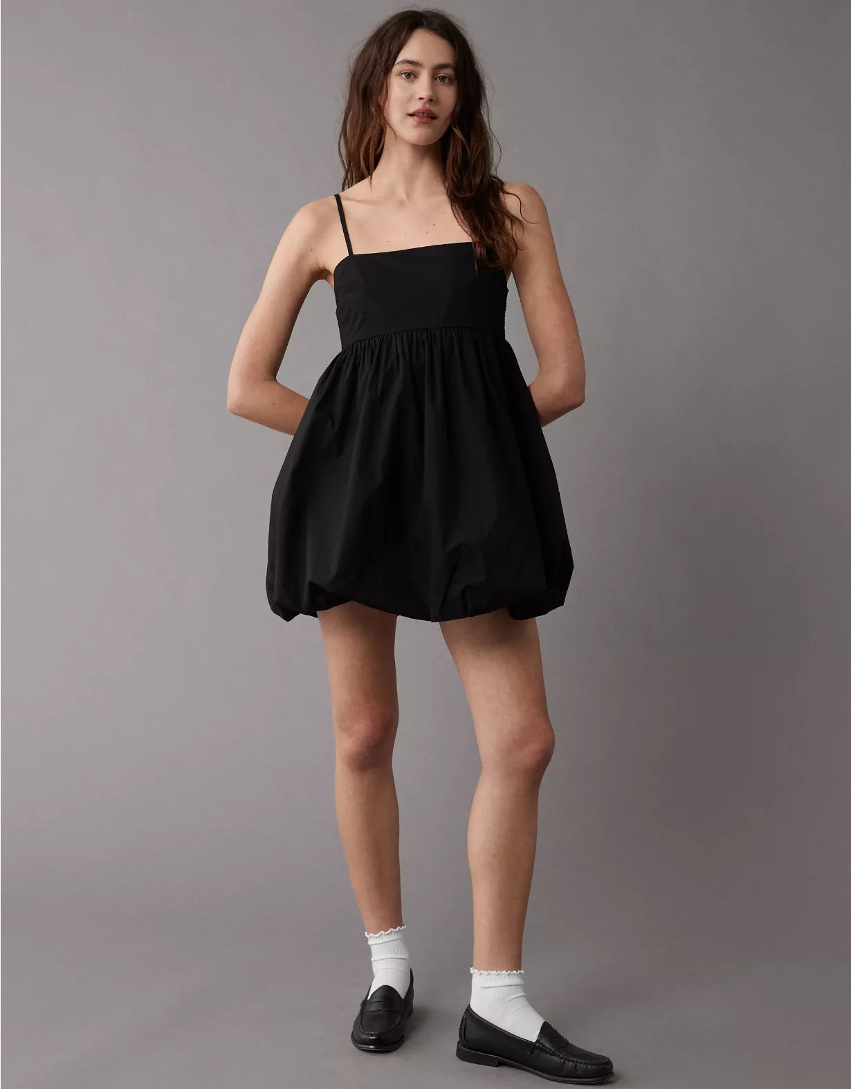 AE Poplin Bubble Mini Dress | American Eagle Outfitters (US & CA)