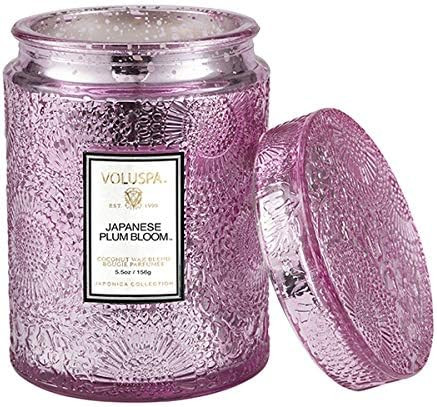 Voluspa Japanese Plum Bloom Candle | Small Glass Jar with Glass Lid | 5.5 Oz | All Natural Wicks ... | Amazon (US)