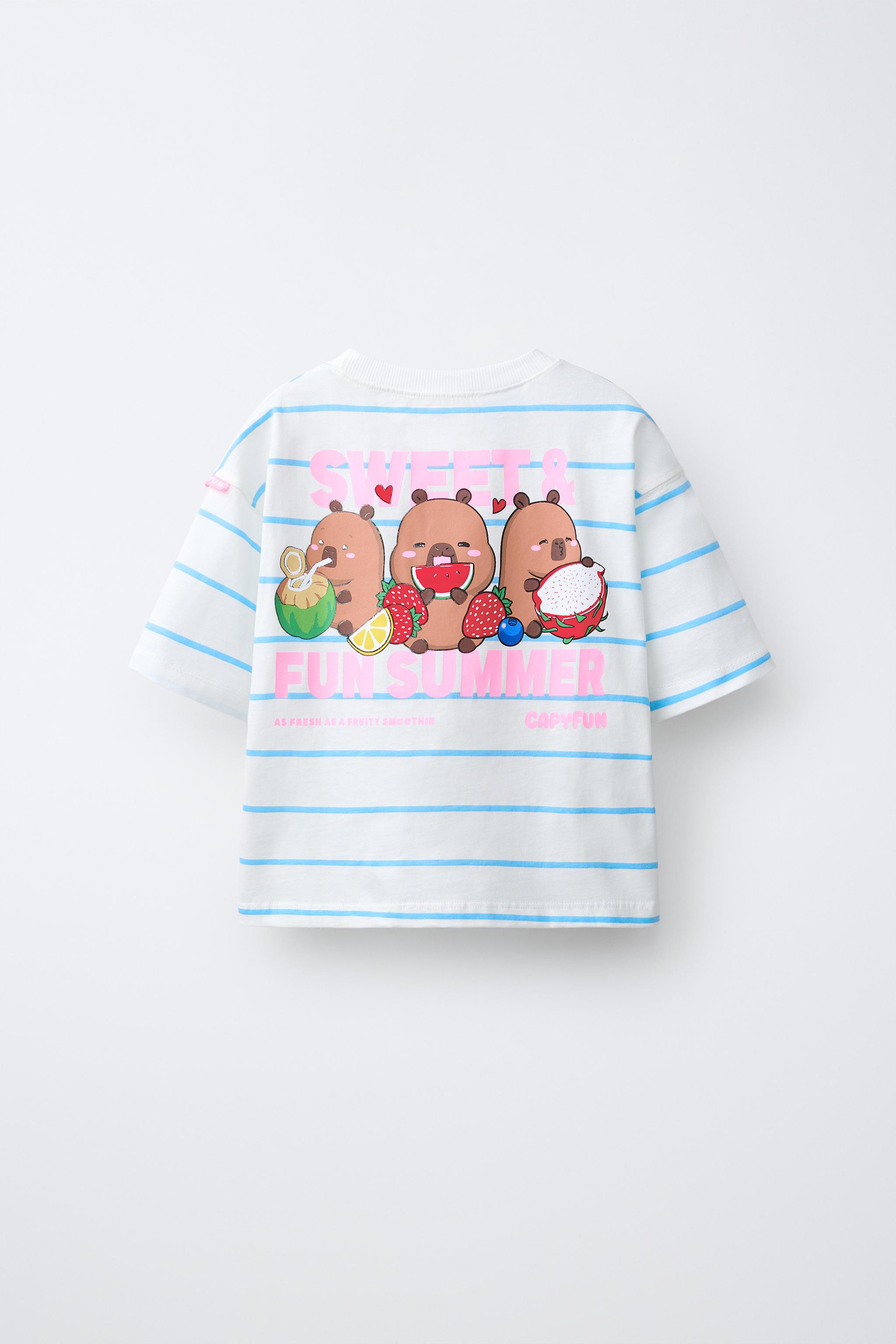 CAPYBARA CAPYFUN \u00a9 STRIPED T-SHIRT | Zara UK