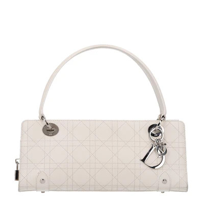 Christian Dior Calfskin Cannage Stitched East West Lady Dior White | FASHIONPHILE (US)