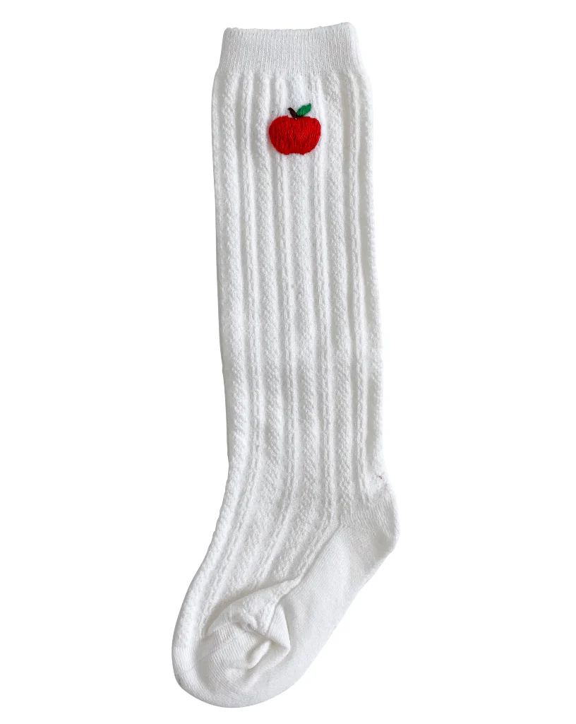 Apple Hand Embroidered Socks | Smockingbird Kids