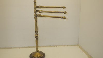 BRASS 3-SWING ARM COUNTERTOP TOWEL STAND, 12" TALL, 6" ARM LENGTH, 3-1/2"BASE    | eBay | eBay US