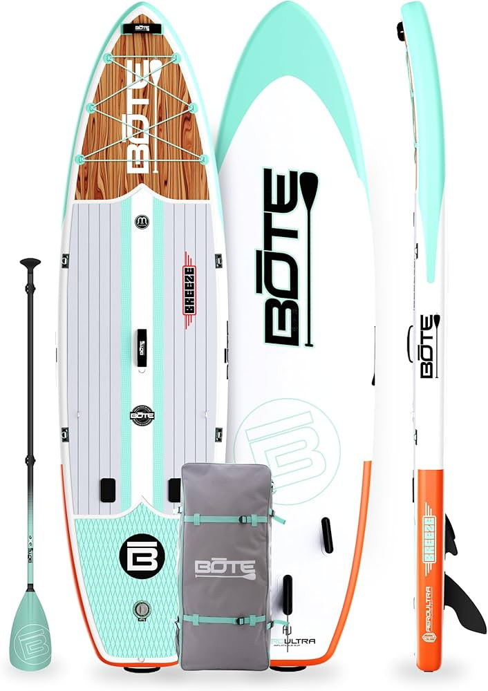 BOTE 11' FT 6" Breeze Aero Inflatable Stand Up Paddle Board, MAGNEPod Compatible Blow Up iSUP Gre... | Amazon (US)