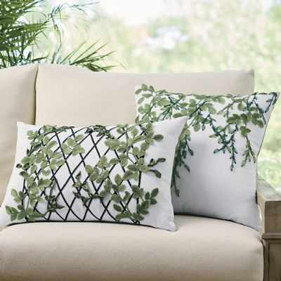 Ivy Embellished Outdoor Pillow | Grandin Road | Grandin Road
