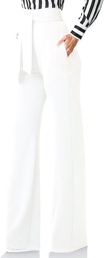 LKOUS Women's Stretchy High Waisted Wide Leg Pants Business Work Leggings for Office | Amazon (US)