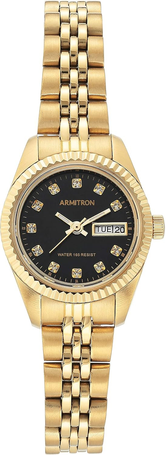 Armitron Women's Day/Date Crystal Accented Dial Metal Bracelet Watch, 75/2475 | Amazon (US)
