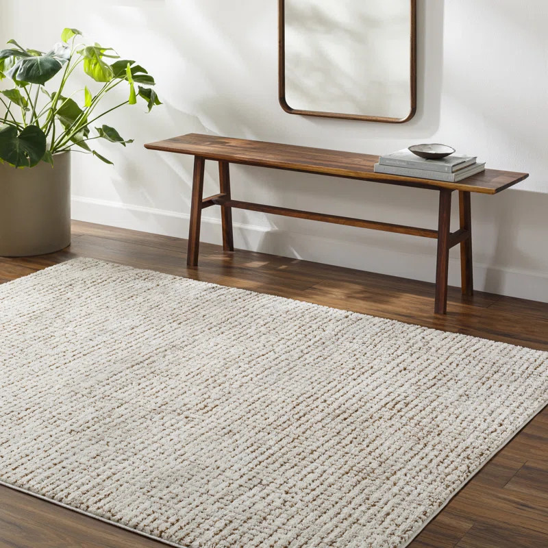 Catinella Machine Woven Polyester Area Rug in Brown/Cream | Wayfair North America