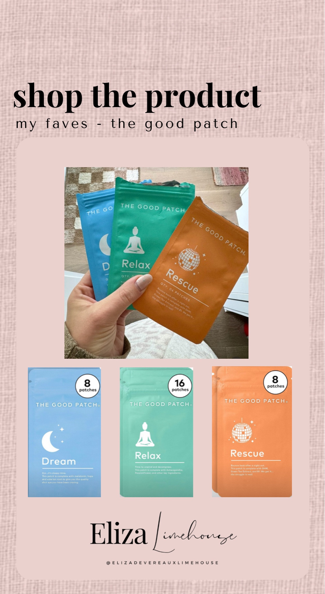 My go to good patches! I use these almost daily. 





Health and wellness, healthy products, plant based 