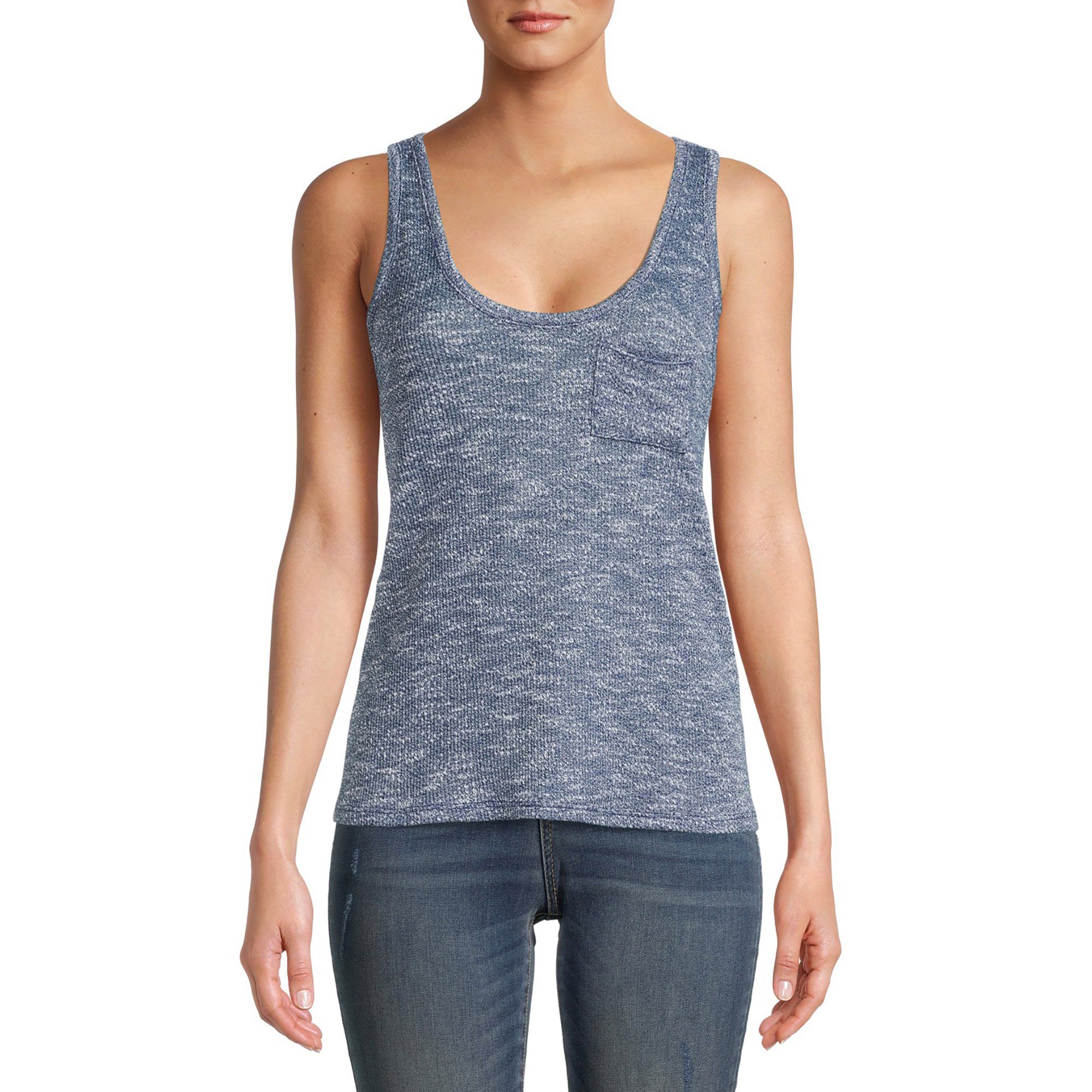 Time and Tru Women's Textured Scoop Tank Top | Walmart (US)