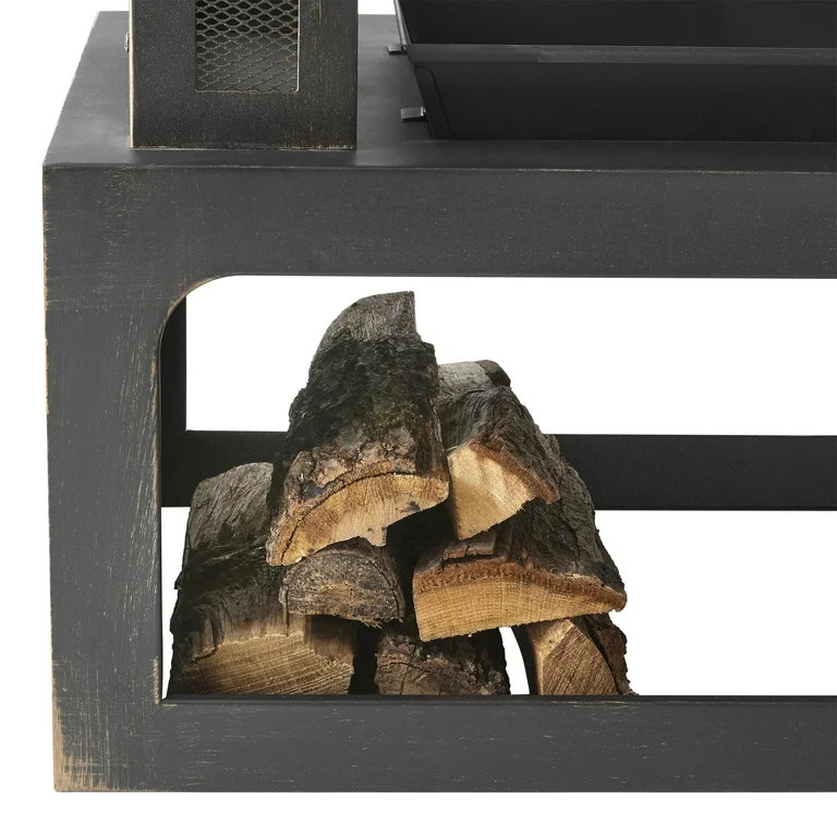 Mainstays 45-Inch Outdoor Steel Fireplace with Chimney | Walmart (US)