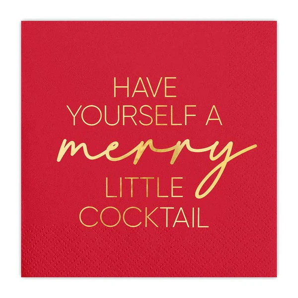 Cocktail Napkin - Merry Little Cocktail | Linen & Clove