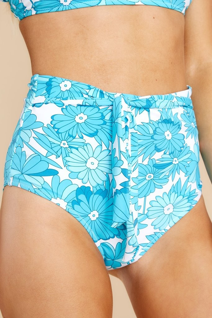 Float Your Boat Blue Floral Print Bikini Bottoms | Red Dress 