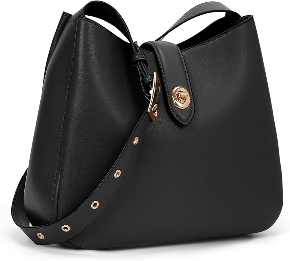 Bucket Bags for Women Vintage Hobo Bag Shoulder Handbag Faux Leather Bucket Purse Shopper Handbag | Amazon (US)