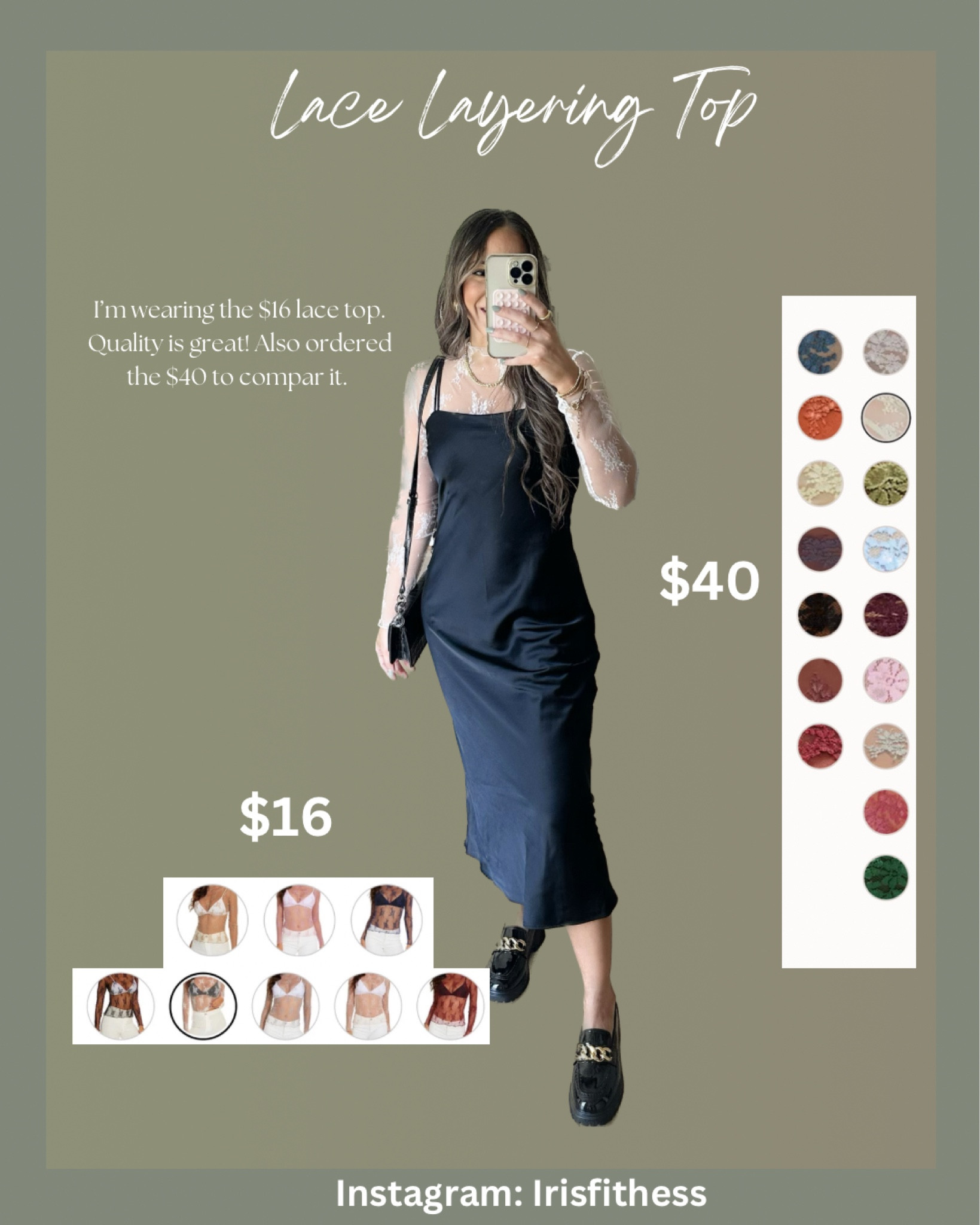 I’m wearing the $16 lace top. Quality is great! Also ordered the $40 to compar it. 

#LTKstyletip #LTKSeasonal #LTKfindsunder50